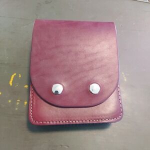 NRA Genuine Leather Belt Holster Pouch Burgundy Made in USA 548BRNSM-NRA 7x5"